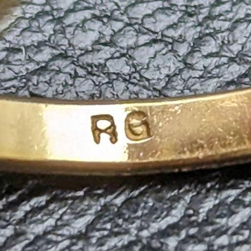 英国ヴィンテージジュエリー アンバーカラーストーン ロールドゴールドリング(12号) 指輪